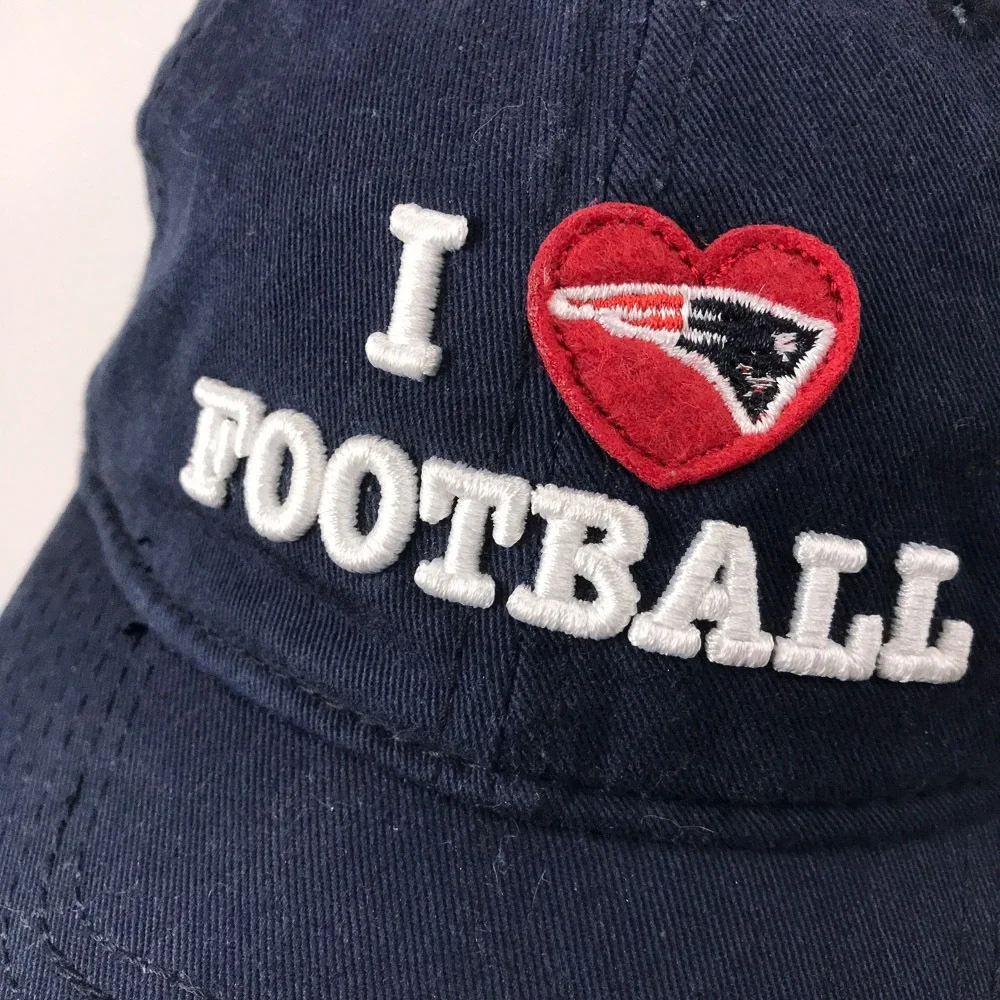 I Heart Love Football New England Patriots Blue Cotton Dad Cap